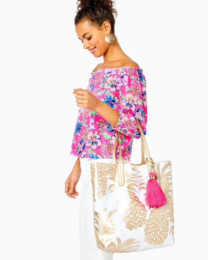 Bags WomenHome and Gifts Lilly Pulitzer Reversible Shopper Tote Gold Metallic Flamenco Tote Bags WomenHome and Gifts Lilly Pulitzer Reversible Shopper Tote Gold Metallic Flamenco Tote