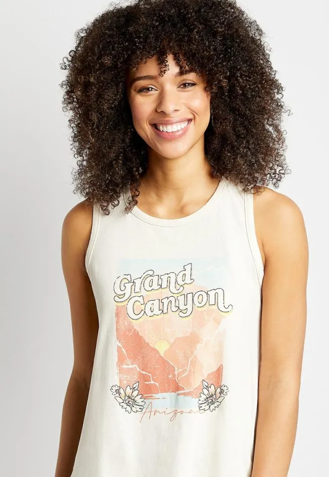 Beige Grand Canyon Graphic Tank Top Women Maurices Tops