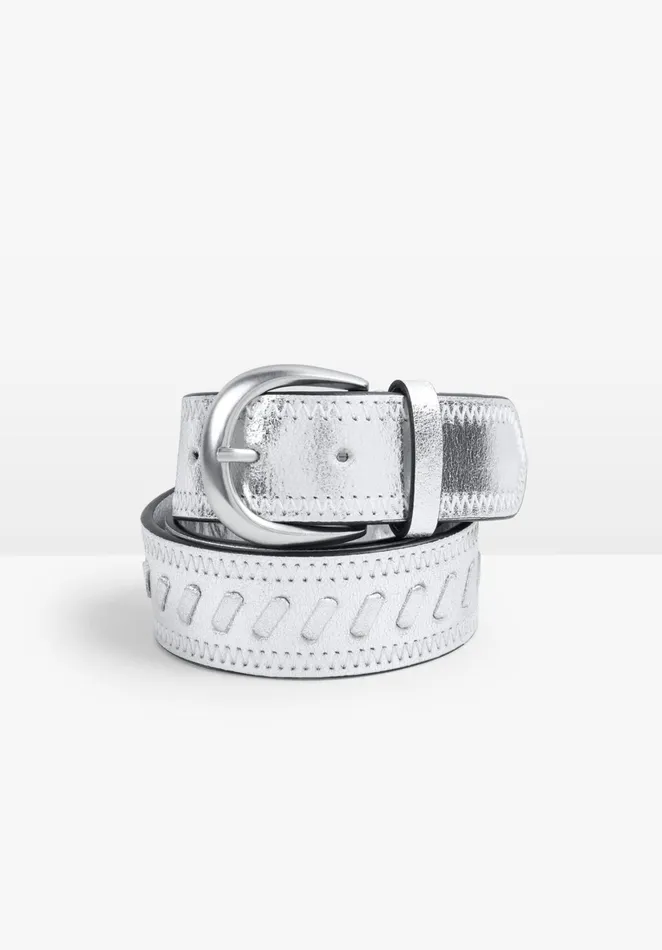 Belts Women Hush Ani Metallic Belt Silver