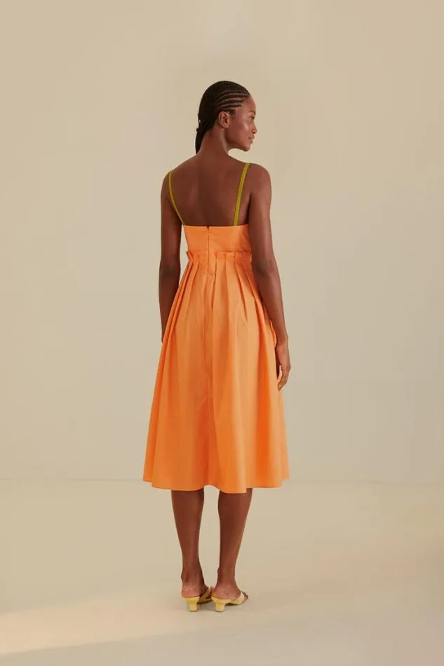 Bicolor Sleeveless Organic Cotton Midi Dress Women FARM Rio Midi Dresses
