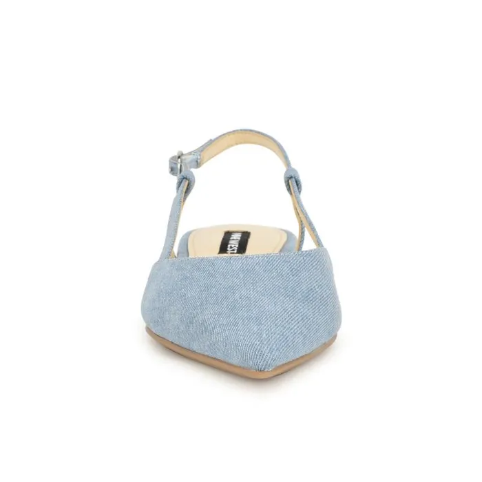 Bircah Pointy Toe Flat Slingbacks Denim Women Nine West Flats Bircah Pointy Toe Flat Slingbacks Denim Women Nine West Flats