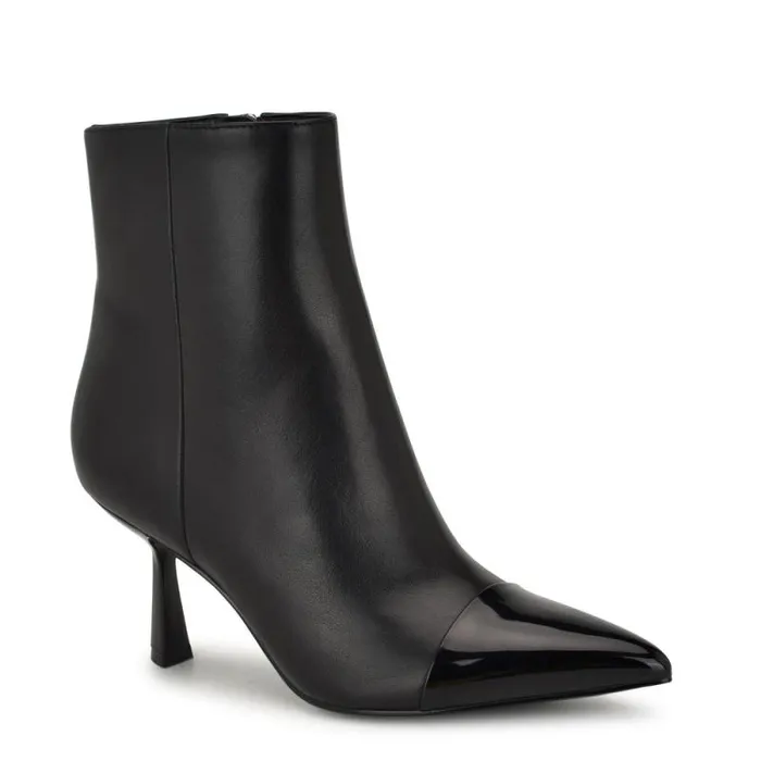 Birgy Pointy Cap Toe Dress Booties Black Leather Women Nine West Boots and Booties Birgy Pointy Cap Toe Dress Booties Black Leather Women Nine West Boots and Booties