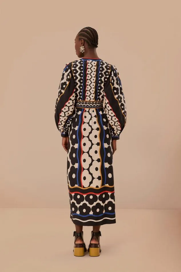 Black Farm Daisy Plunging Neck Maxi Dress Women FARM Rio Maxi Dresses