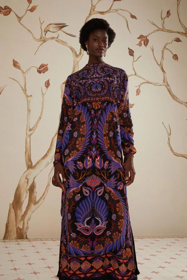 Black Heart Forest Maxi Dress Women FARM Rio Maxi Dresses