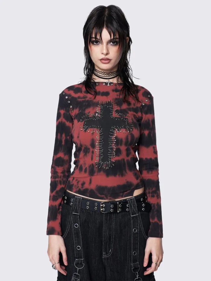 Bloodveil Tie Dye Top Women Minga London Tops and TShirts