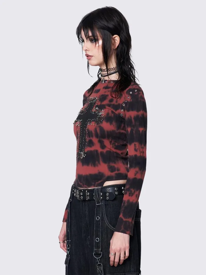 Bloodveil Tie Dye Top Women Minga London Tops and TShirts