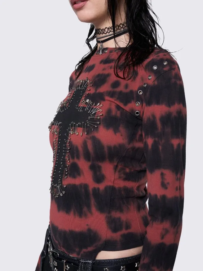 Bloodveil Tie Dye Top Women Minga London Tops and TShirts