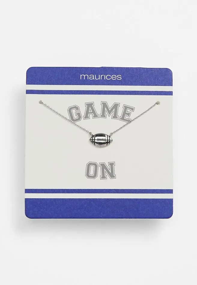 Blue And White Carded Football Necklace Women Maurices Jewelry