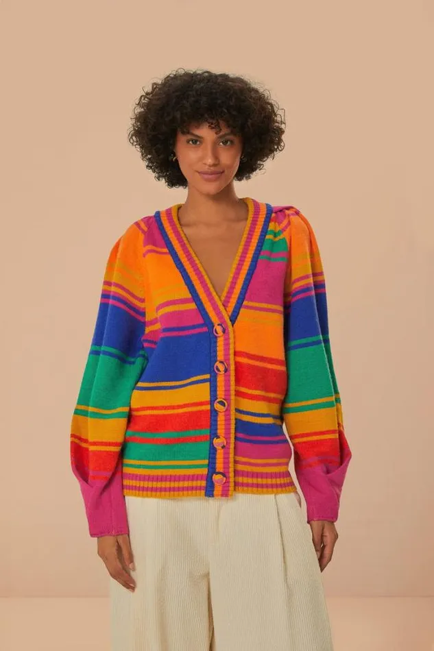 Bold Stripes Knit Cardigan Women FARM Rio Cardigans