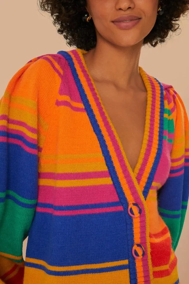 Bold Stripes Knit Cardigan Women FARM Rio Cardigans