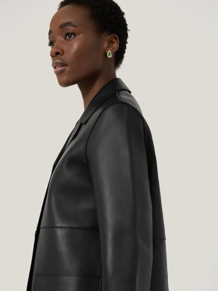 Bonded Leather Jacket Black Women Jigsaw Coords