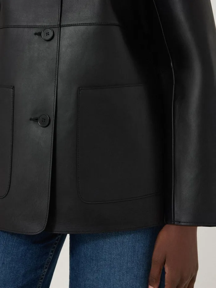 Bonded Leather Jacket Black Women Jigsaw Coords
