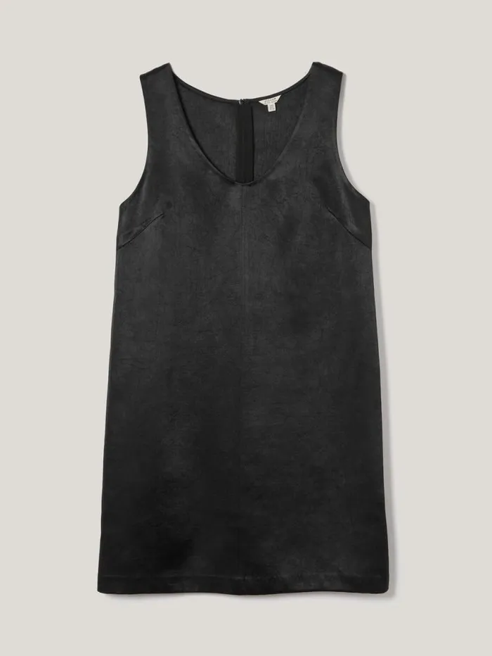 Bonded Satin Mini Dress Black Women Jigsaw Party