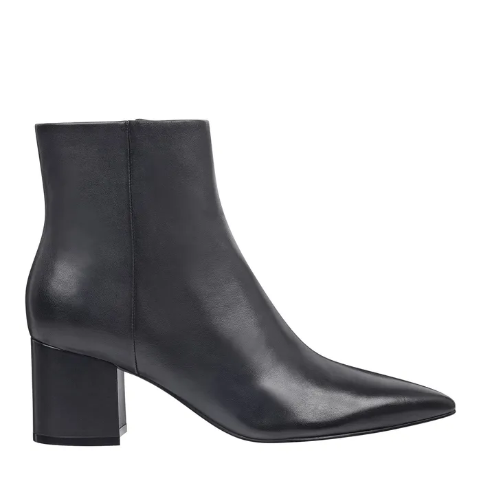 Booties Jarli Pointy Ankle Bootie Black Leather 8211 Marc Fisher Women
