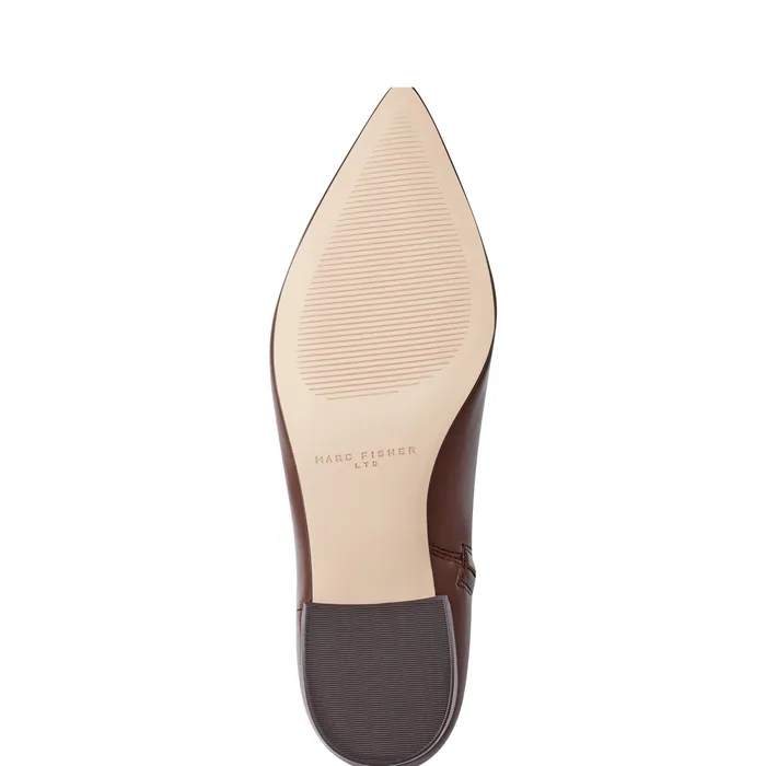 Booties Marc Fisher Women Leonna Ankle Bootie Dark Brown Leather