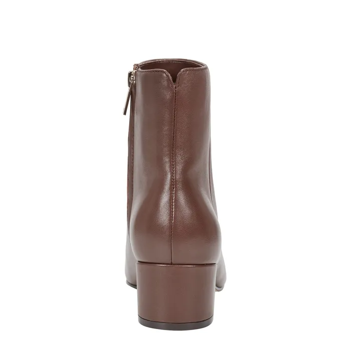 Booties Marc Fisher Women Leonna Ankle Bootie Dark Brown Leather