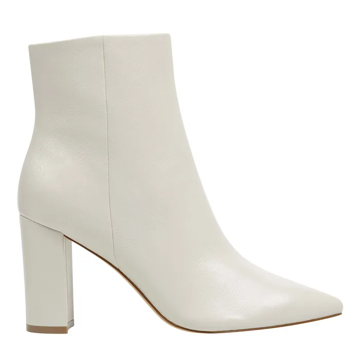 Booties Marc Fisher Women Ulani Heeled Bootie Ivory Leather