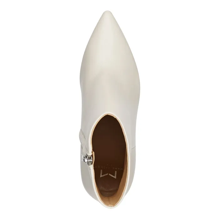 Booties Marc Fisher Women Ulani Heeled Bootie Ivory Leather