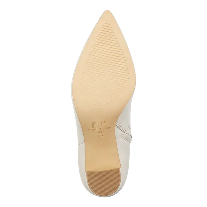 Booties Marc Fisher Women Ulani Heeled Bootie Ivory Leather