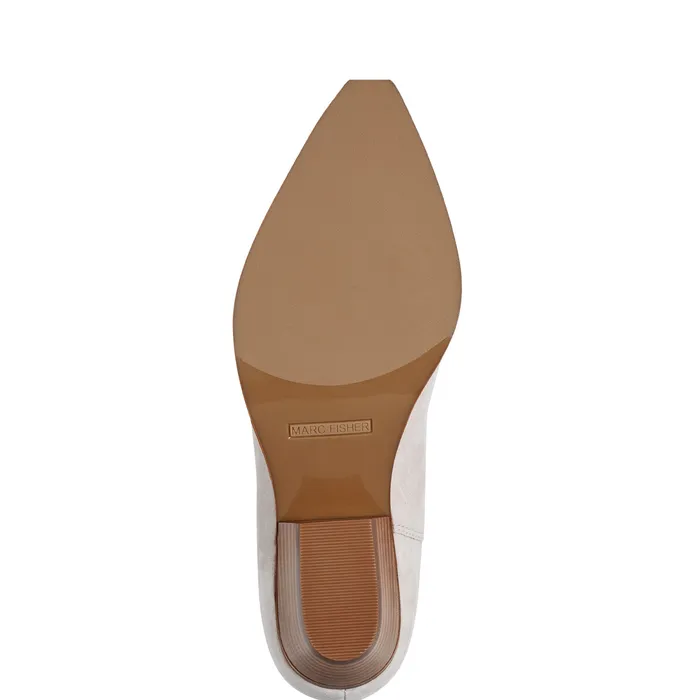 Booties Women Nonie Western Ankle Bootie Taupe Leather Marc Fisher