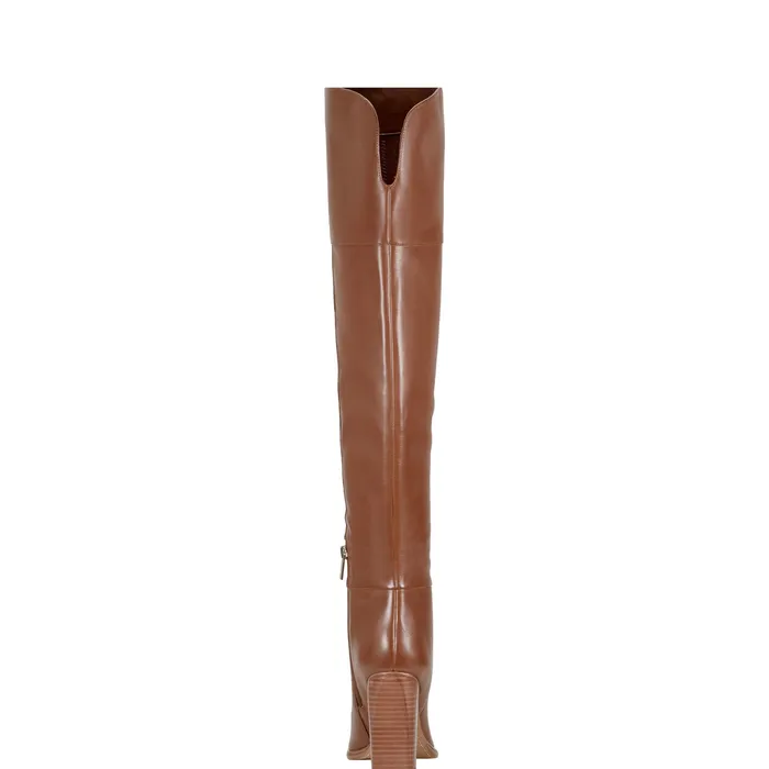 Boots and Booties Marc Fisher Women Lasli Over the Knee Boot Brown Leather