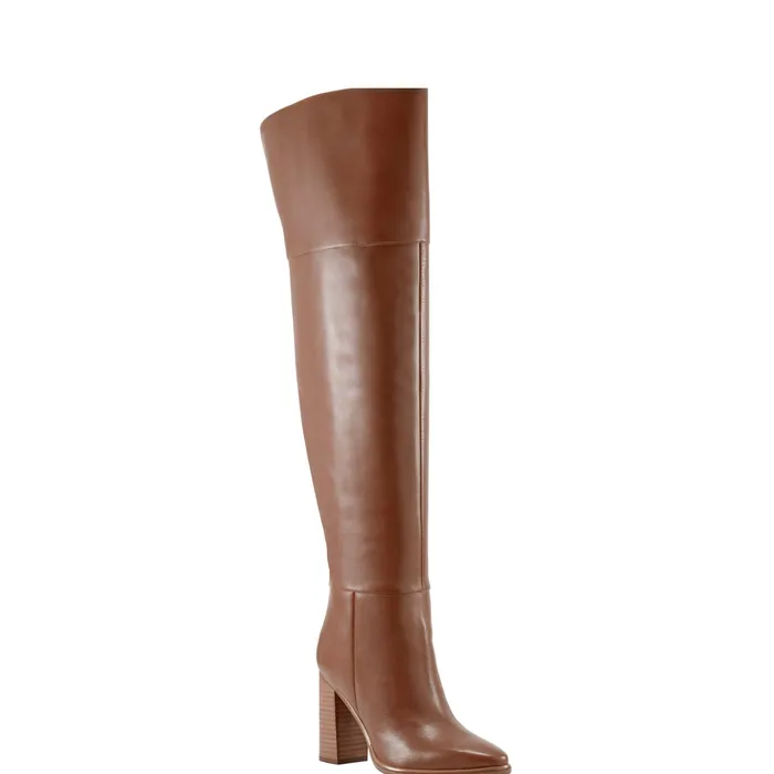 Boots and Booties Marc Fisher Women Lasli Over the Knee Boot Brown Leather