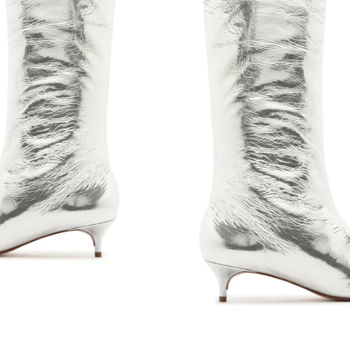 Boots Gail Up Smashed Metallic Leather Boot Silver Schutz Shoes Boots