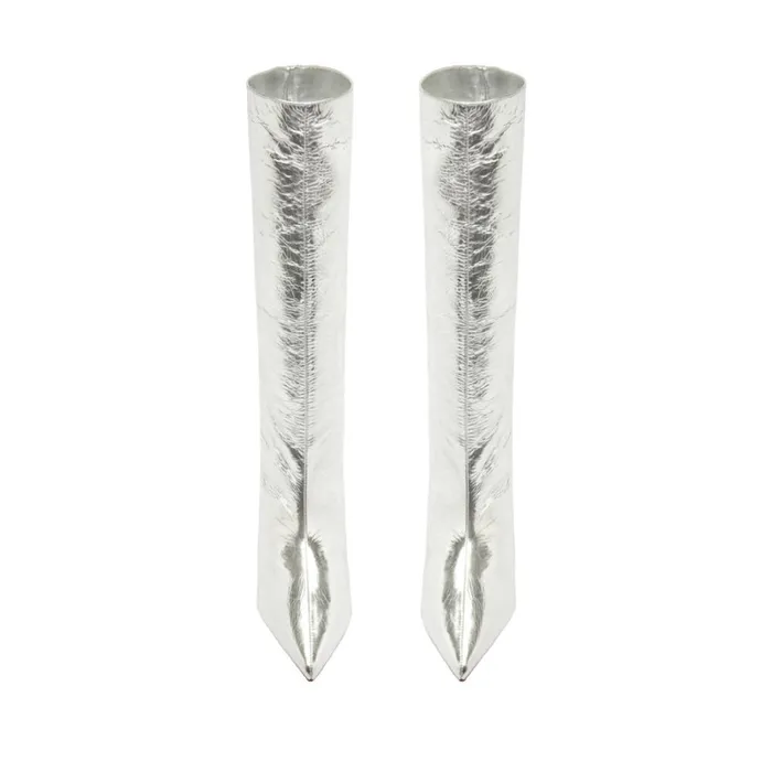 Boots Gail Up Smashed Metallic Leather Boot Silver Schutz Shoes Boots