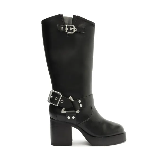 Boots Kiara Block Atanado Leather Boot Black Schutz Shoes Boots