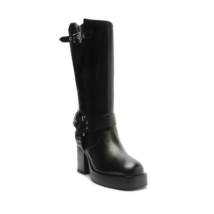 Boots Kiara Block Atanado Leather Boot Black Schutz Shoes Boots