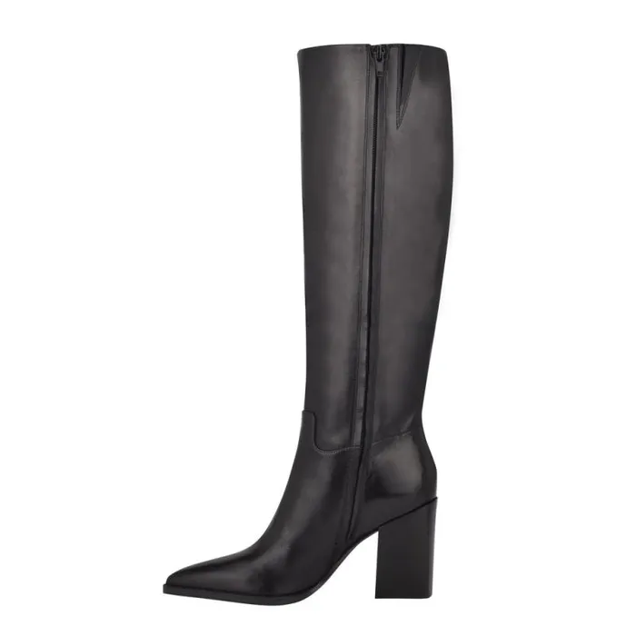 Brixe Heeled Boots Black Leather Women Nine West Boots and Booties Brixe Heeled Boots Black Leather Women Nine West Boots and Booties
