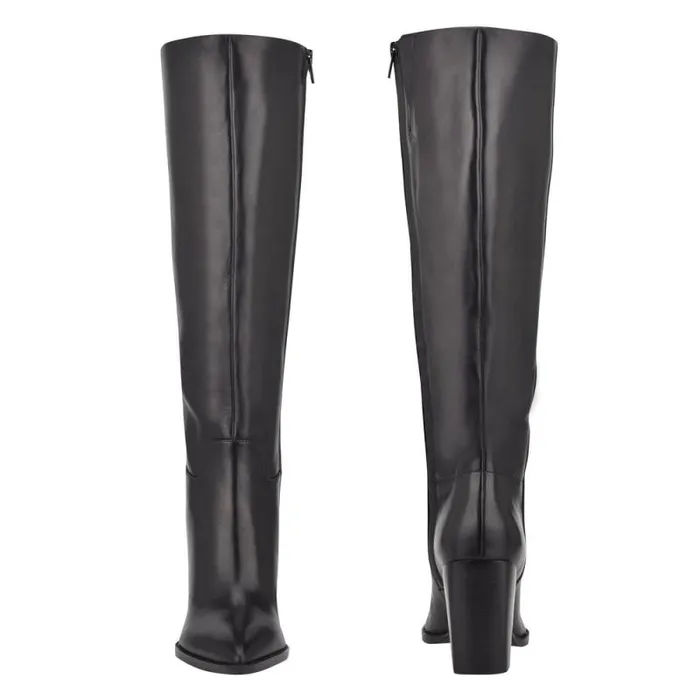 Brixe Heeled Boots Black Leather Women Nine West Boots and Booties Brixe Heeled Boots Black Leather Women Nine West Boots and Booties