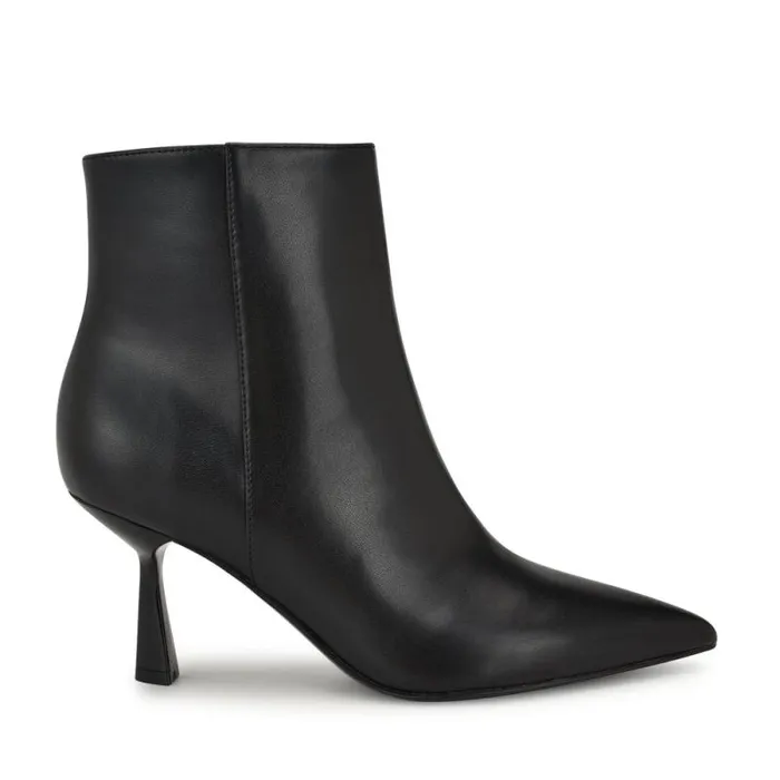 Bunie Dress Ankle Booties Black Smooth Women Nine West Boots and Booties