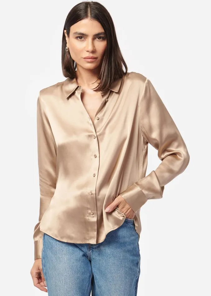 CAMI NYC Tops and Sweaters Women Crosby Blouse Champagne