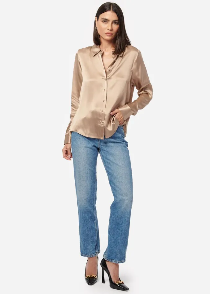 CAMI NYC Tops and Sweaters Women Crosby Blouse Champagne