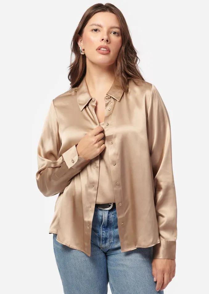 CAMI NYC Tops and Sweaters Women Crosby Blouse Champagne