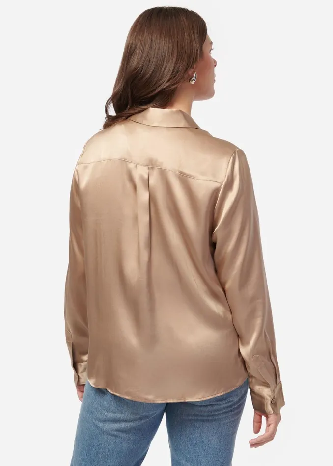 CAMI NYC Tops and Sweaters Women Crosby Blouse Champagne