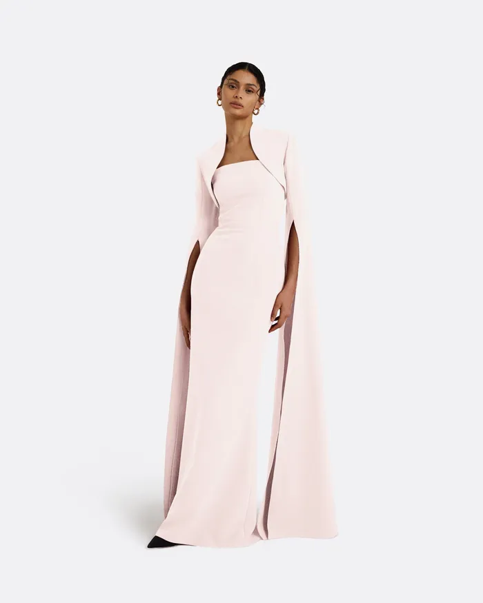 Capes and Harnesses Women Amari Pale Pink Bolero With Soshin Dress Pale Pink Safiyaa