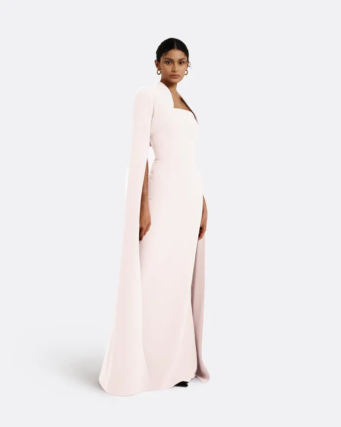 Capes and Harnesses Women Amari Pale Pink Bolero With Soshin Dress Pale Pink Safiyaa
