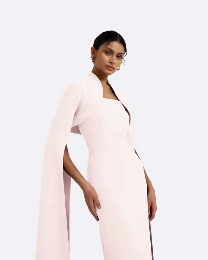 Capes and Harnesses Women Amari Pale Pink Bolero With Soshin Dress Pale Pink Safiyaa