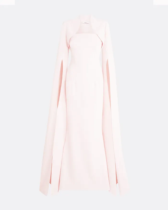 Capes and Harnesses Women Amari Pale Pink Bolero With Soshin Dress Pale Pink Safiyaa