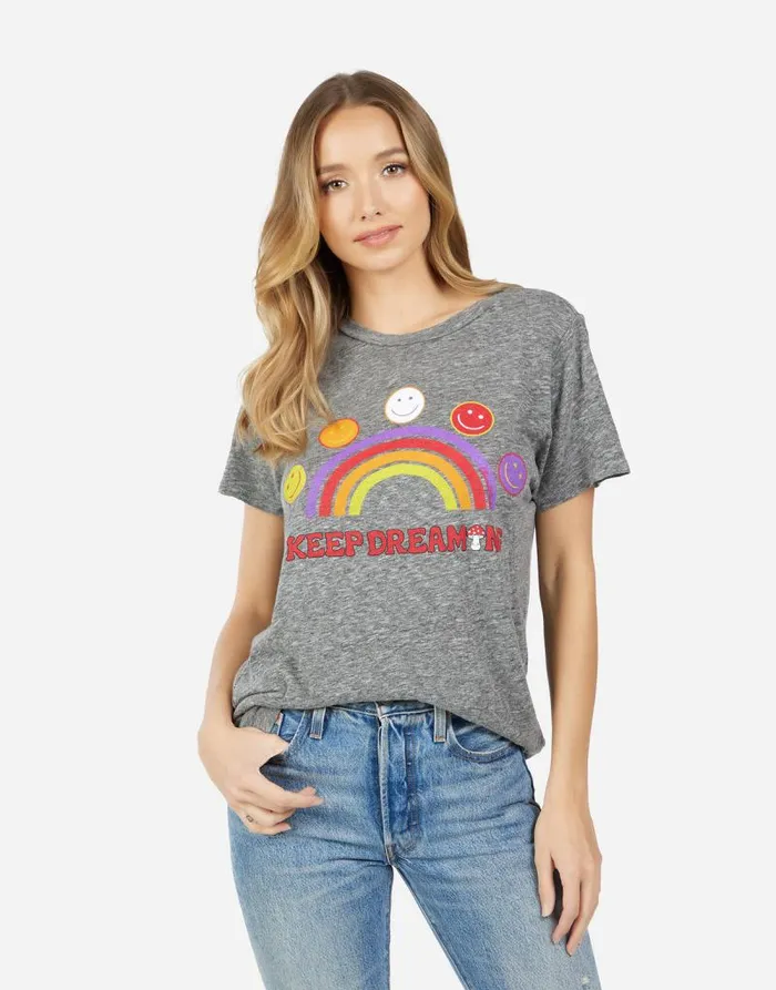Capri Keep Dreaming Heather Grey Women Lauren Moshi Short Sleeve
