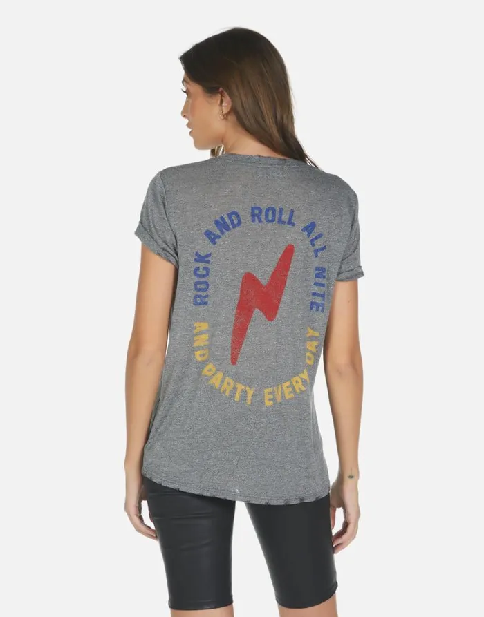 Capri Kiss Lip Heather Grey Women Lauren Moshi Short Sleeve