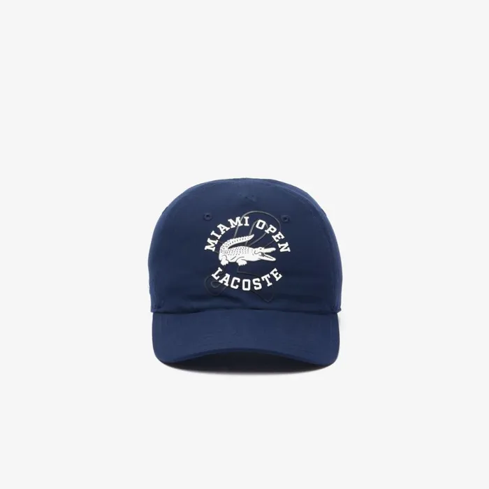 Caps and Hats MenWomen Lacoste Unisex Miami Open Edition Lightweight Tennis Cap Navy Blue 166