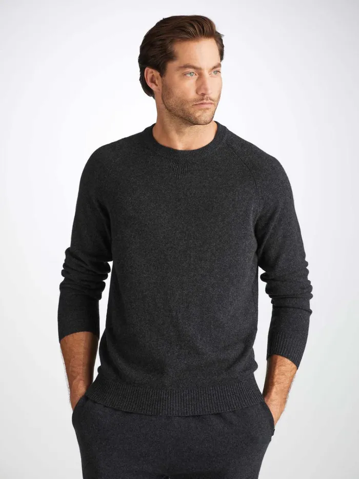 Cashmere Sweaters Men Derek Rose Sweater Finley Cashmere Charcoal