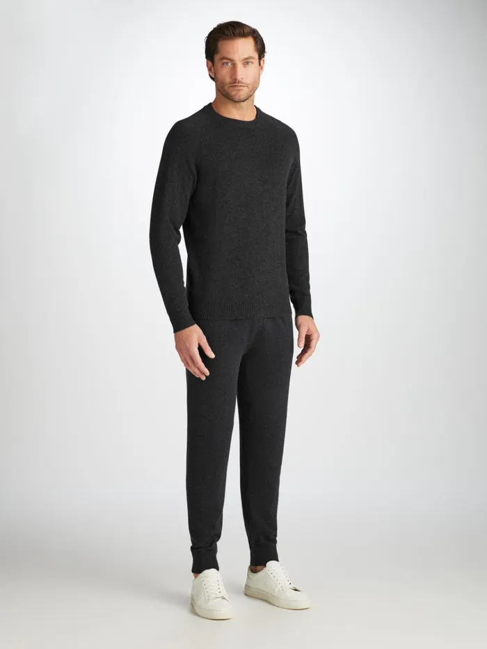 Cashmere Sweaters Men Derek Rose Sweater Finley Cashmere Charcoal