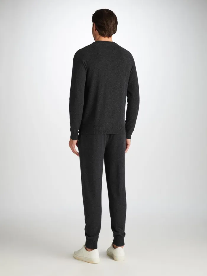 Cashmere Sweaters Men Derek Rose Sweater Finley Cashmere Charcoal