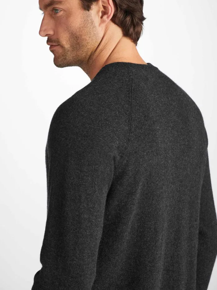 Cashmere Sweaters Men Derek Rose Sweater Finley Cashmere Charcoal