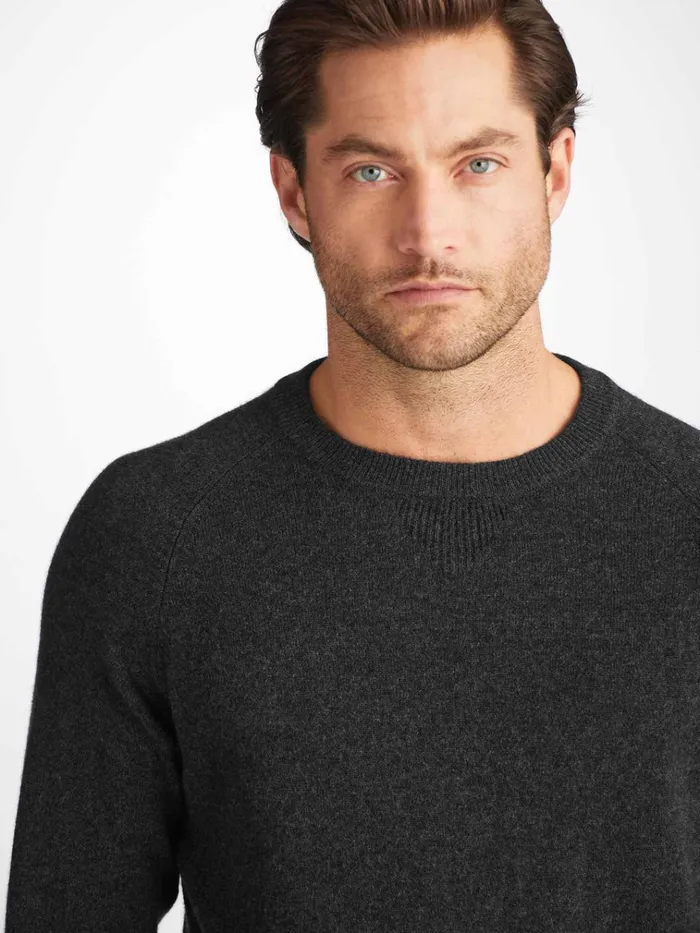 Cashmere Sweaters Men Derek Rose Sweater Finley Cashmere Charcoal