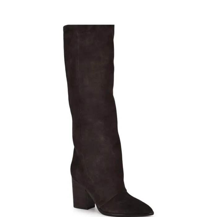 Chicke Knee High Boots Brown Suede Women Nine West Boots and Booties Chicke Knee High Boots Brown Suede Women Nine West Boots and Booties